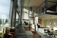 Posezení v ubytování View Skyscraper Bata - loft XL