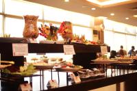 a buffet with many plates of food on display at Hotel Presidential in Port Harcourt