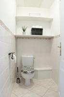 a white bathroom with a toilet and a sink at Kasa Jura 2 - Centre ville - Proche pistes de ski in Saint-Claude