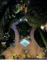 an overhead view of a garden at night at La Demeure des Sacres - Cathédrale in Reims