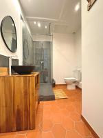 a bathroom with a sink and a shower and a toilet at Les Appartements du Vieux Port in Marseille