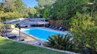 Basen w obiekcie VILLA PALMIER avec PISCINE CHAUFFÉE PRIVÉE proche D'UZES ET ANDUZE lub w pobliżu