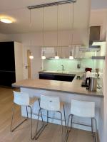 Kuchyň nebo kuchyňský kout v ubytování Apartments Palmovka