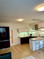 Kuchyň nebo kuchyňský kout v ubytování Apartments Palmovka