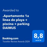 .Apartamento 1a linea de playa + piscina + parking DAIMUS tanúsítványa, márkajelzése vagy díja