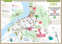 a map of a city with many attractions at Ateliers, Terrasse - Parking - Clim in Arles
