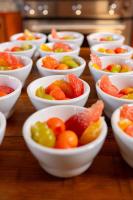 a bunch of bowls filled with fruit on a table at El EQUIMITE HOTEL BOUTIQUE in Coatepec