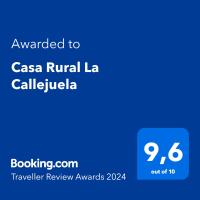 Certifikát, hodnocení, plakát nebo jiný dokument vystavený v ubytování Casa Rural La Callejuela