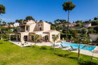 an aerial view of a villa with a swimming pool at SERRENDY Calm family house with swimming pool in Antibes