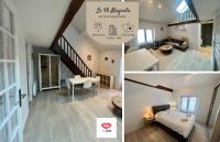 a collage of three pictures of a living room and a bedroom at Le 46 Magenta - Grand Duplex en hypercentre in Poitiers