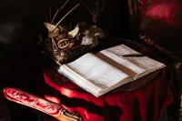 an open book sitting on top of a table at Ai Mori d&#39;Oriente in Venice