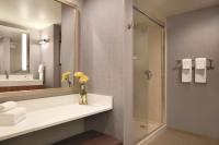 a bathroom with a sink and a mirror at Hyatt Place Chicago O'Hare Airport in Rosemont