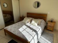 a bedroom with a large bed and a mirror at Marina Ivoire in Aigues-Mortes