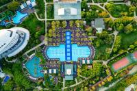 an overhead view of a pool at a resort at Concorde De Luxe Resort - Prive Ultra All Inclusive in Lara