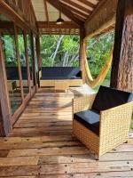 Woodstock Bungalow - Barra Grande - condo frente praiaにあるシーティングエリア