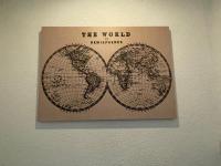 a map of the world hanging on a wall at APPARTEMENT HYPER CENTRE numéro 101 in Roanne