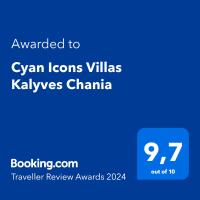 Certifikát, ocenenie alebo iný dokument vystavený v ubytovaní Cyan Icons Villas Kalyves Chania