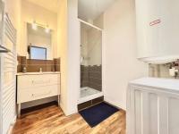 a bathroom with a walk in shower and a sink at Le Calypso, superbe T3+Parking proche du centre in Poitiers