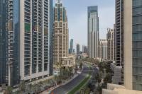 Nespecifikovaný výhled na destinaci Dubaj nebo výhled na město při pohledu z apartmánu