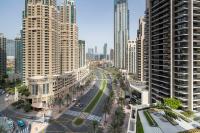 Nespecifikovaný výhled na destinaci Dubaj nebo výhled na město při pohledu z apartmánu