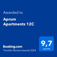 Certifikát, ocenenie alebo iný dokument vystavený v ubytovaní Aprum Apartments 12C