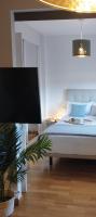 Łóżko lub łóżka w pokoju w obiekcie My Suites Madrid - Aeropuerto Ifema