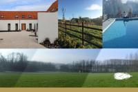 a collage of pictures of a house and a yard at Familie &amp; Vriendenwoning met fantastisch uitzicht in Ellezelles