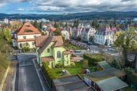 an aerial view of a town with houses at Penzion Pokorny in Jablonec nad Nisou
