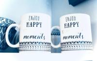 two coffee mugs with the words honour happy and memory at Beautiful apartment * parking* Disneyland 10 min in Montévrain