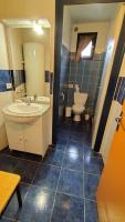 a bathroom with a sink and a toilet at Résidence L&#39;Ogomé in Le Boupère