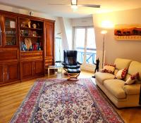 sala de estar con sofá y silla en L&#39; Appart BELLE VUE GARE ET CENTRE 10 mn à pied GARAGE GRATUIT, en Colmar