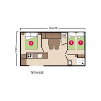 Plan piętra w obiekcie Camping la Corniche