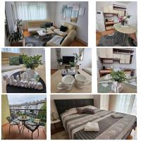 a collage of photos of a living room at Apartman Sany in Bihać