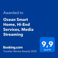 Certifikát, ocenenie alebo iný dokument vystavený v ubytovaní Ocean Smart Home, Hi-End Services, Media Streaming