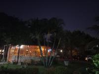 マラカジャウにあるHotel Enseada Maracajaúの夜のヤシの木が目の前に広がる建物