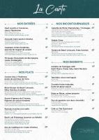 eine Speisekarte für das Restaurant Las Cartes in der Unterkunft Mercure Paris Porte d'Orleans in Montrouge