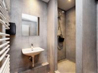 a bathroom with a sink and a mirror at Fancy Holiday Home in Sainte C cile with Pool House Indoor Pool in Sainte-Cécile