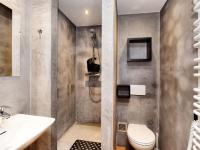 a bathroom with a toilet and a sink at Fancy Holiday Home in Sainte C cile with Pool House Indoor Pool in Sainte-Cécile