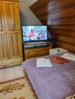 Televízia a/alebo spoločenská miestnosť v ubytovaní Willa Rycerz