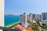 an aerial view of a city and the ocean at De&#39; Lora GoldCoast Apartment in Nha Trang