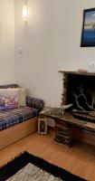 A seating area at Wooden beach house / Nea Roda, Halkidiki