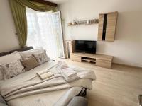 Televízia a/alebo spoločenská miestnosť v ubytovaní Apartments Irma