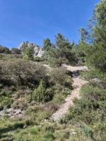 a rocky trail on a hill with trees at Le HERON in Arles