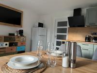 Kuchyň nebo kuchyňský kout v ubytování Apartmán Hamerka