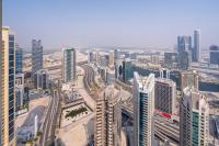 Nespecifikovaný výhled na destinaci Dubaj nebo výhled na město při pohledu z apartmánu