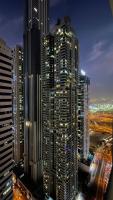 Nespecifikovaný výhled na destinaci Dubaj nebo výhled na město při pohledu z apartmánu