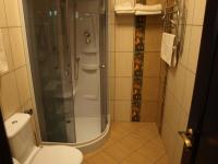 a bathroom with a toilet and a glass shower at Park Hotel Borvikha in Pilichki