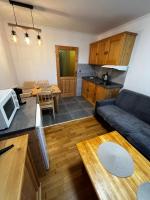 Kuchyň nebo kuchyňský kout v ubytování Apartments Dřevona II