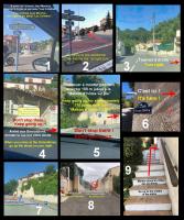 eine Collage aus Bildern verschiedener Straßen und Schilder in der Unterkunft Les Grimaldines - Maison d&#39;Hôtes in Cagnes-sur-Mer