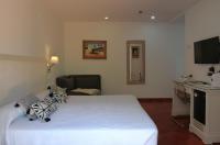 Televízia a/alebo spoločenská miestnosť v ubytovaní Hotel Malaga Picasso